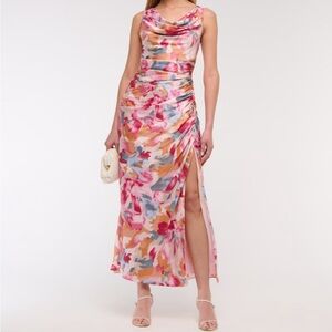 Cowl Neck Draped Maxi Dress